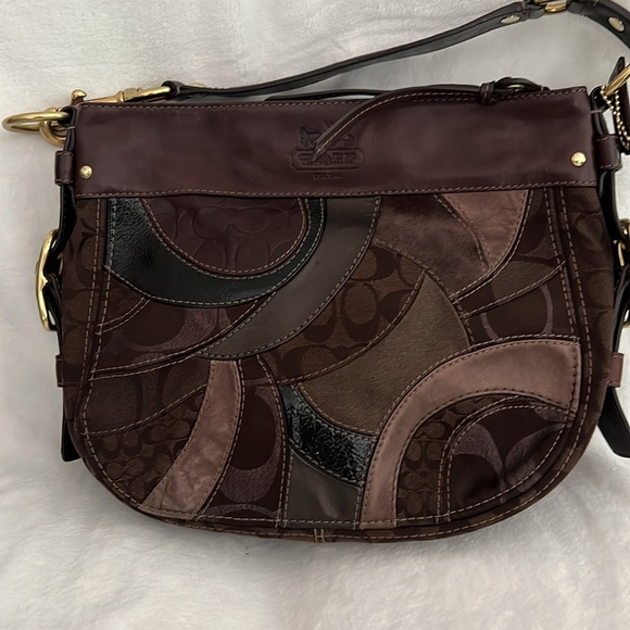 Beautiful vintage Coach bag brown 12x10x4 well loved - Picture 14 of 15